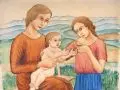 Georg Schrimpf, Frau mit Kindern vor Landschaft