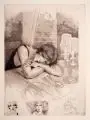 Edouard Jules Chimot, Verschiedene Künstler, Fünf erotische Darstellungen. 1920er Jahre, Radierungen mit Plattenton auf verschiedenen Papieren