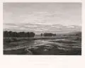 Philipp Veith, Das Gehege bei Dresden (Abend an der Elbe), 1832, Kupferstich auf festem Papier nach einem Gemälde von Caspar David Friedrich