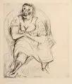 Paul Kleinschmidt, Bei der Kartenlegerin, 1922, Kaltnadelradierung mit leichtem Plattenton auf festem Bütten