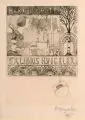 Heinrich Vogeler, Exlibris Barken-Hoff H. Vogeler, 1897, Radierung und Aquatinta