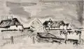 Erhard Hippold, Rantum, Sylt, 1955, Federzeichnung in Tusche, laviert, auf Maschinenbütten