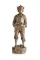 Vlaclav Bernard Szczeblewski, Mousse siffleur, 1889, Bronze, gegossen, dunkelbraun patiniert, auf eine hohlgegossene Plinte aufmontiert