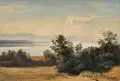 (zugeschr.), Voralpenlandschaft. Mitte 19. Jh by Christian Morgenstern, Öl auf Papier, entstehungszeitlich auf Malpappe kaschiert, sold Jun 2021