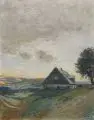 Walter Friederici, An der Straße nach Rittersgrün / Erzgebirge, Öl auf Leinwand