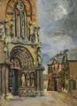 Grete Waldau, Das Westportal der Liebfrauenkirche in Trier, Um 1900, Öl auf Leinwand, vollflächig auf Karton kaschiert
