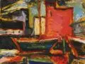 Erhard Hippold, Wismar – Hafen mit rotem Speicher. Wohl 1960er Jahre
