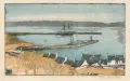 Siegfried Berndt, Der Hafen von Stranraer, Farbholzschnitt auf feinem Japan