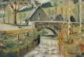 Robert Paul Geissler, Erzgebirgslandschaft bei Glauchau, 1941, Aquarell, Kohlestiftzeichnung und Deckweiß auf braunem Papier