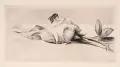 Rose mit Hummel by Richard Müller, 1915, Radierung auf Bütten, sold Jun 2021