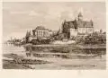 Hugo Ulbrich, Schloss Marienburg in Malbork (Zamek w Malborku, Polen), 1907, Radierung auf Bütten