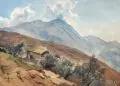 Friedrich Preller der Jüngere, Olevano, 1896, Öl auf Leinwand, vollflächig auf Malpappe kaschiert