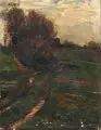 Adolf Fischer-Gurig, Feldweg im Frühling, 1904, Öl auf Leinwand