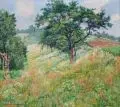 Hans Lindner, Sommerlandschaft in Niederwartha bei Dresden. Wohl um 1940, Öl auf Leinwand