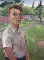 Erhard Hippold, Selbstbildnis im Garten der Villa Sorgenfrei (Radebeul), 1935, Öl auf Leinwand