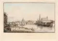 Christian Gottfried Morasch, Dresden, Radierung, koloriert, auf "Whatman"-Papier
