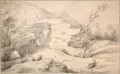 William Nelson Gardiner, Unbekannter Zeichner, Teiresias und die Schlangen. 18. Jh, Pinsel- und Federzeichnung in Tusche auf Bütten mit Wasserzeichen