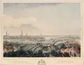 Charles Fuchs, Hamburg von dem Kirchthurme der Vorstadt St. Georg gesehen, Lithografie, altkoloriert