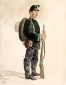 Leon Pohle, Jäger Sergeant, 1889, Aquarell