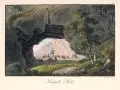Johann Carl August Richter, Kuhstall Höhle, Um 1830, Umrissradierung, altkoloriert, auf Bütten