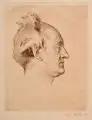 Emil Orlík, Porträt Gerhart Hauptmann (Kopf im Profil nach rechts)