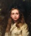 Gottlieb Biermann, (zugeschr.), Bildnis eines Mädchens mit schwarzer Kappe. Wohl spätes 19. Jh, Öl auf Holz