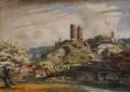 Wilhelm Carl August Zimmer, Burg Saaleck (Burgenlandkreis, Sachsen-Anhalt), 1924, Öl auf Hartfaser