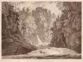 John William Edy, View on the St. Ann's or Grand River, 1796, Aquatinta auf Kupferdruckkarton nach einer Zeichnung von George Bulteel Fisher