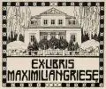 Artur Ahnert, und andere Künstler, 14 Ex libris, Um 1920, Verschiedene Drucktechniken sowie Federzeichnungen, teils aquarelliert, auf verschiedenen Papieren