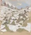 Hans Richard Heinmann, Kaunergrat, Pastellkreidezeichnung auf bräunlichem Papier