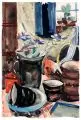 Helmuth Macke, Stillleben, 1933, Aquarell über Bleistift