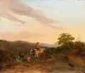 Jacobus Pelgrom, Abendliche Landschaft mit einem Hirten, Wohl 1844, Öl auf Leinwand