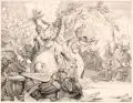Hermann Plüddemann, Schlacht bei Morgarten 1315, Um 1855, Federzeichnung in farbiger Tusche und Grafit, grau laviert auf leichtem Bütten