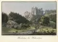 Johann Carl August Richter, Hockstein bei Hohenstein, Um 1830, Umrissradierung, altkoloriert, auf Bütten