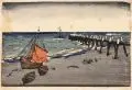 Siegfried Berndt, Landungsbrücke II, Wohl 1911, Farbholzschnitt auf feinem Japan