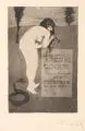 Eduard Einschlag, Weiblicher Rückenakt / Weiblicher Akt mit Flöte und Schlange (Konzerteinladung), Um 1910, Radierung / Aquatintaradierung, jeweils auf Kupferdruckpapier