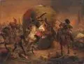 Gustav Lasinsky, Die Türken vor Wien, Um 1850, Öl auf Holz