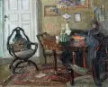 Ferdinand Dorsch, Der Besuch, Um 1910, Öl auf Malpappe