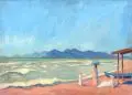 Richard Dreher, Am Strand von Forte dei Marmi in der Toskana (?)