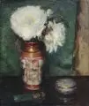 George Mosson, Blumenstillleben mit Petschaft, 1905, Öl auf Leinwand