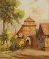 Rudolf Poeschmann, Altes Städtchen im Harz, Öl auf Leinwand