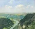 Georg Oehme, Flusslauf der Elbe mit Blick auf Wehlen, 1938, Öl auf Leinwand
