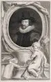 Jacobus Houbraken, Sr Francis Bacon Viscount St. Albans, 1738, Kupferstich auf Bütten