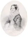 Johann Georg Weinhold, Porträt der Anna Maria von Sachsen, 1853, Lithografie auf feinem Papier, vollflächig auf dünnen Karton kaschiert