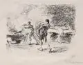 Max Liebermann, Pestleichen, 1915, Lithografie auf dünnem Bütten
