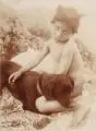Sizilianischer Knabe mit Hund by Wilhelm von Gloeden, 1906, Silbergelatineabzug, matt, sold Jun 2020
