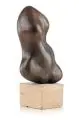 Walter Arnold, Weiblicher Torso, Um 1975, Bronze, dunkelbraun patiniert, auf einem Kalksteinsockel montiert