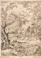 Abraham Genoels, Der Bergesgipfel in Wolken, Radierung auf Bütten