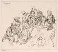 Matthias Schmidt, (nach Rembrandt), Christus unter den Schriftgelehrten. 18. Jh, Radierung auf "MUSIKH"-Bütten