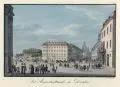 Die Augustusstraße zu Dresden by Johann Carl August Richter, Um 1830, Umrissradierung, altkoloriert, auf Bütten, sold Mar 2020
